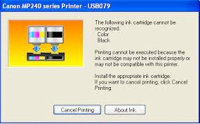 MP240 cartridges not recognized