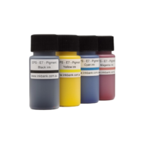E7 black & clr pigment ink set (4) for Epson Workforce, WF PRO, XP & Stylus