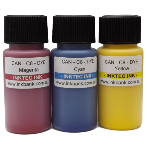 Colour ink set for Canon CLI-8, 38, 41, 51, 511, 513, 521, 526 cartridges