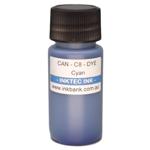 Cyan ink for Canon CLI-8, 38, 41, 51, 511, 513, 521, 526 cartridges
